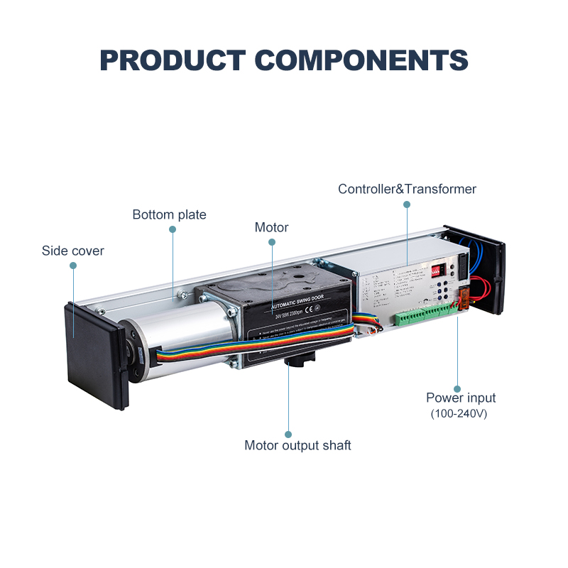 Automatyczny napęd do drzwi wahadłowych o wysokiej wydajności do zastosowań mieszkaniowych